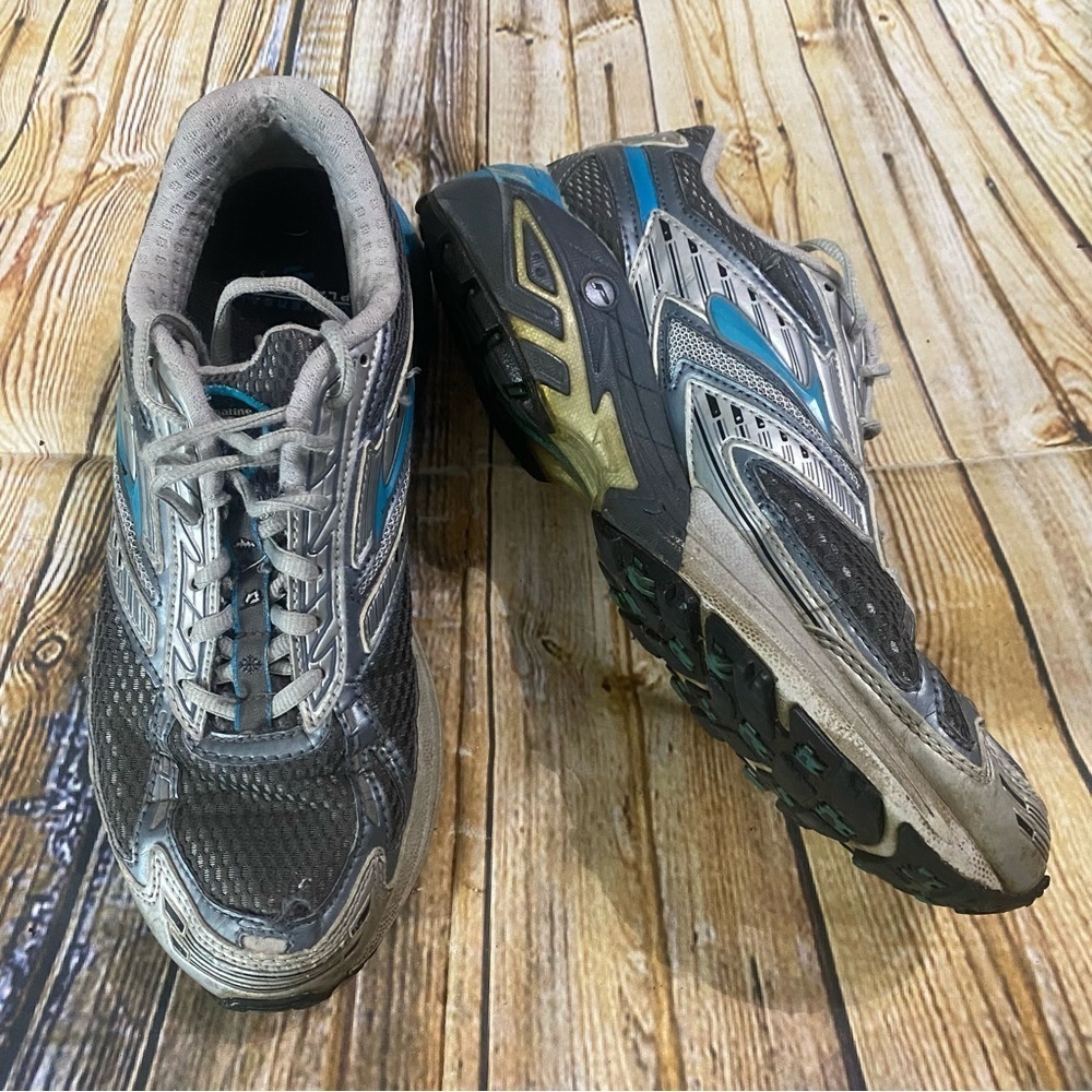 Brooks Womens‎ Size 8.5 Adrenaline ASR Silver Blue Running Shoes